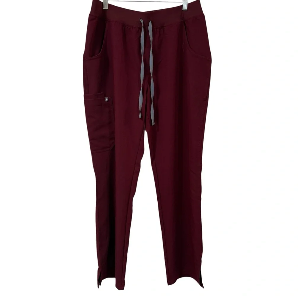 FIGS Kade men’s scrub pants burgandy maroon drawstring mens MEDIUM